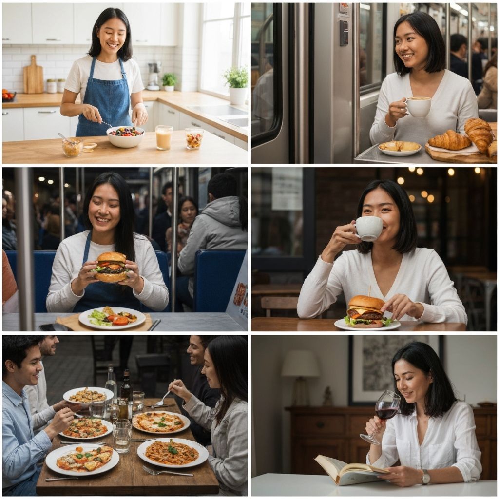 Rutina diaria con momentos de alimentación